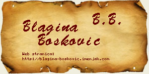 Blagina Bošković vizit kartica